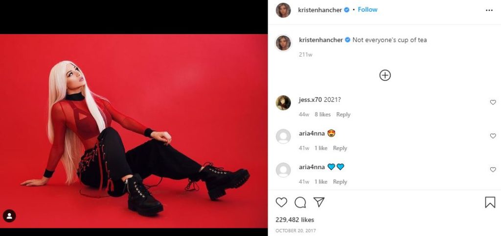 Kristen Hancher's first Instagram post