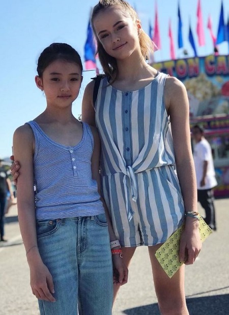 Kristina Pimenova with her sister Ella Gross