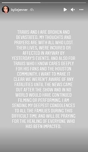 Kylie Jenner's IG story