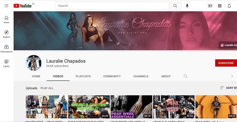 Lauralie Chapados YouTube channel