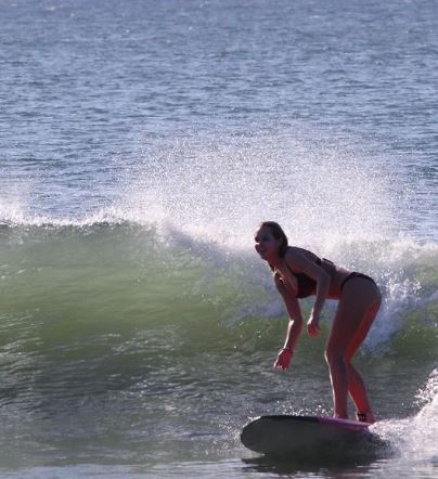 Miranda McKeon loves surfing