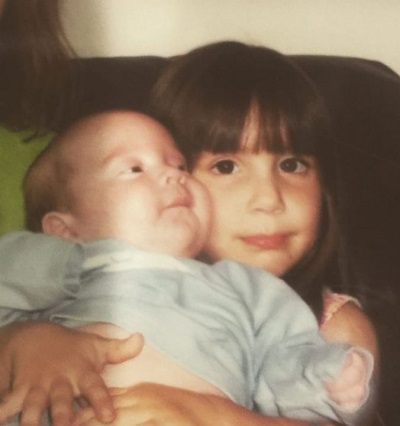 Naomi Ross childhood picture with her brother