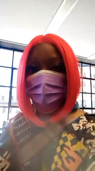 Nenobia Washington follows the Covid guidelines