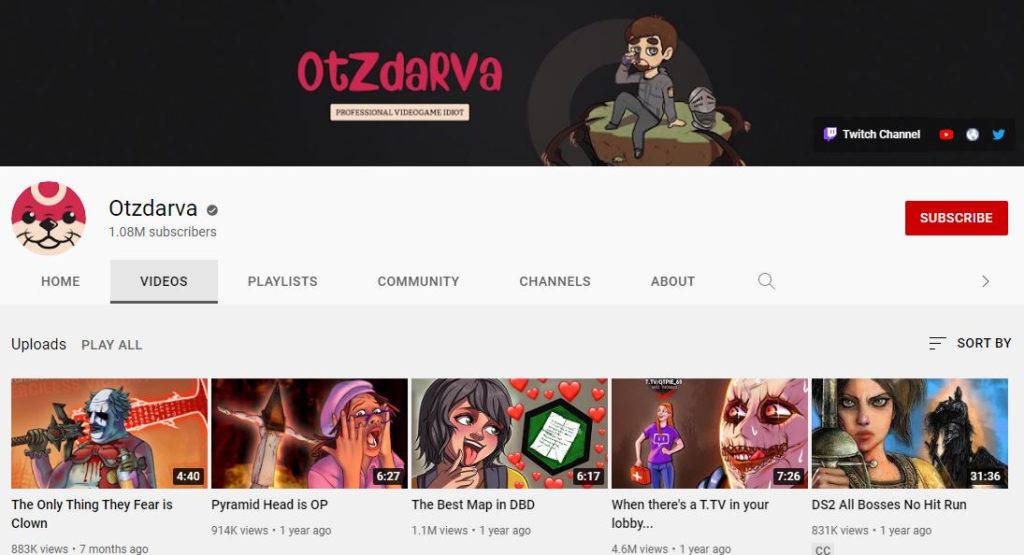 Otzdarva YouTube channel