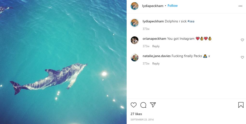 Peckham's first Instagram post