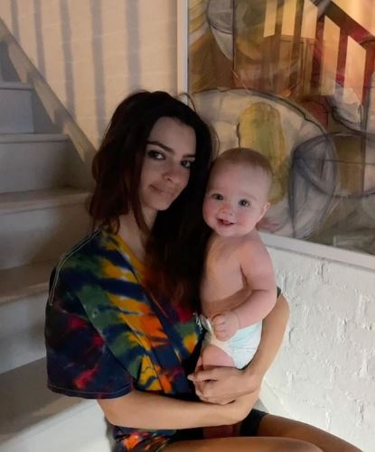 Sebastian's wife Emily Ratajkowski and son Sylvester Apollo Bear