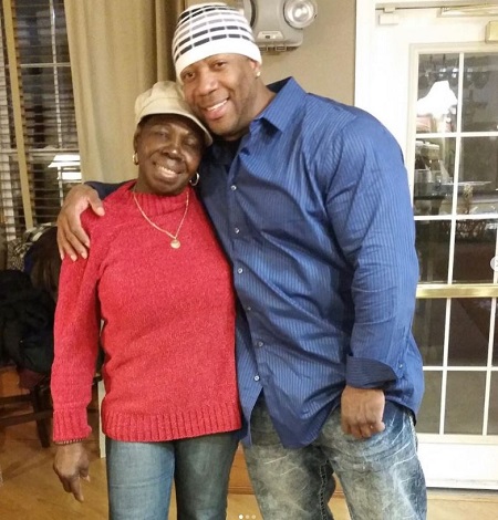 Shawn Rhoden with his mother
