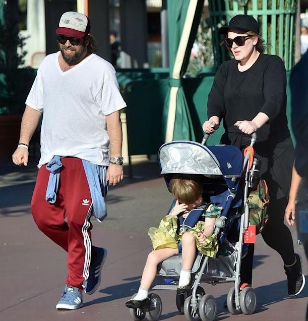 Simon and his former wife Adele with son Angelo Adkins