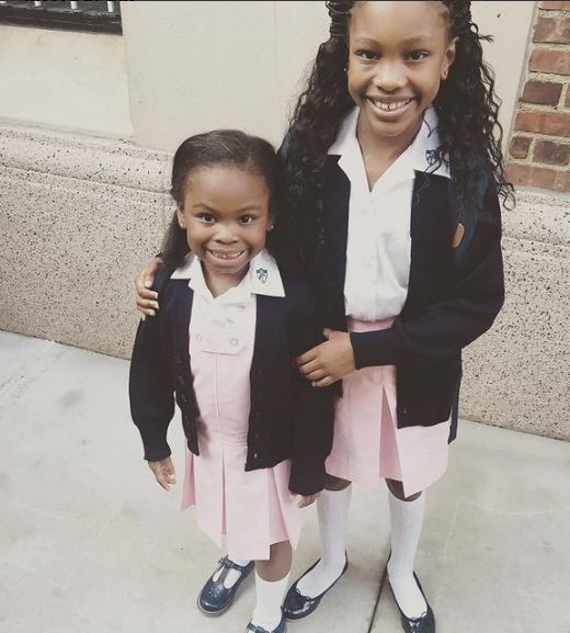 Singleton with her younger sister
