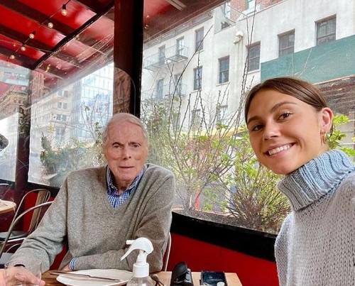 Sophie Flay was photographed with her grandfather