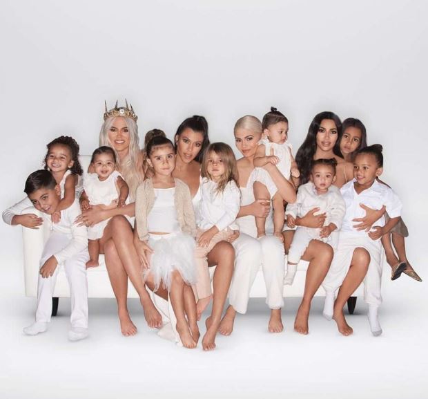 Stormi Webster with her aunts and cousins