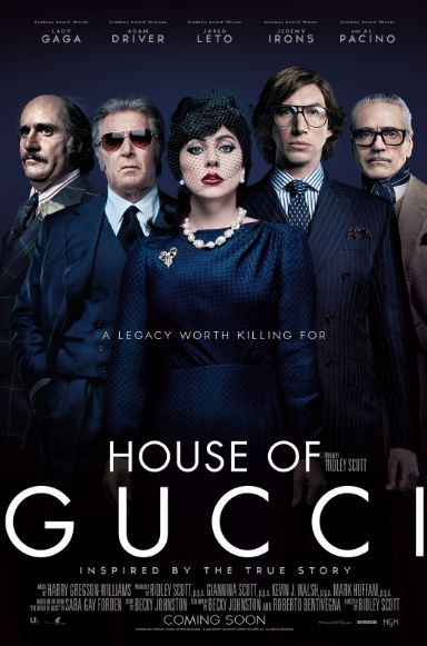 The poster of House of Gucci film