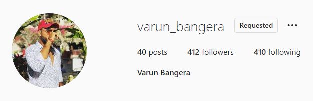 Varun Bangera IG profile
