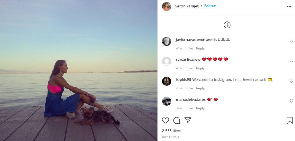 Veronika's first Instagram post