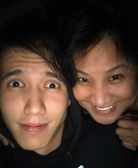 Aaron Burriss with his mom