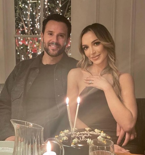 Alex Manos got engaged to Farrah Aldjufrie on November 29, 2021