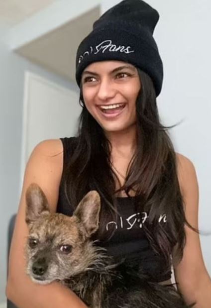 Amrapali with her pet dog