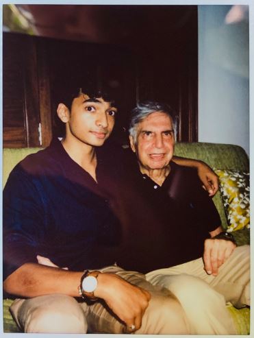 An old photo of Shantanu with Ratan Naval Tata