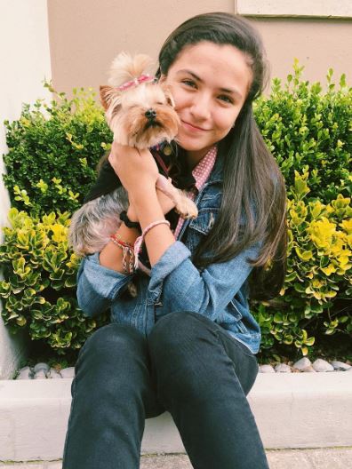Annie Cabello with her pet dog