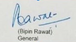 Bipin Rawat Signature