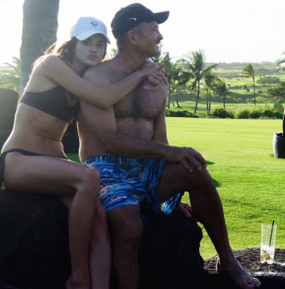 Christine Gabel with her father