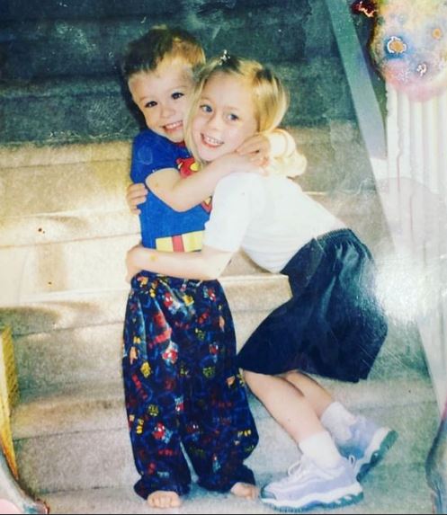 Daisy's childhood image with her brother Robbie