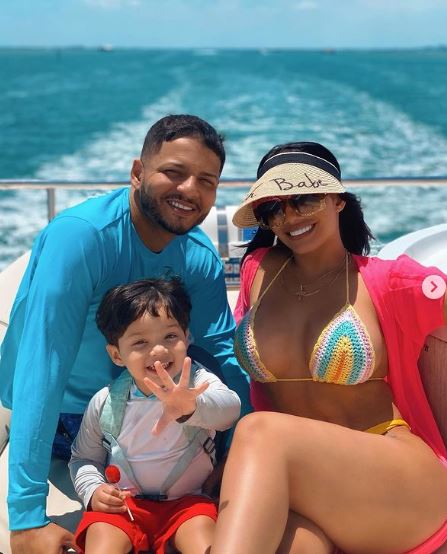 Debbie Von Marie Jimenez Garcia with her husband and kid