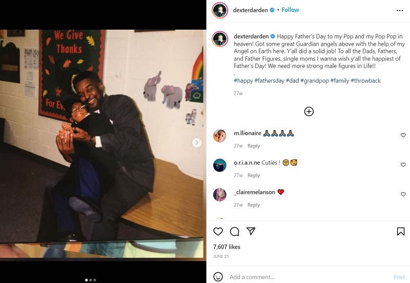 Dexter Darden shared an emotional post for his father