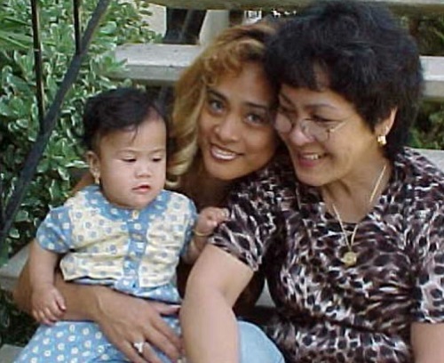 Diamond Brown childhood picture with her mother Lilleth A. Calaway-Brown and grandmother