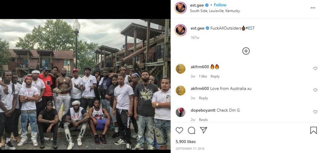 EST Gee's first IG post