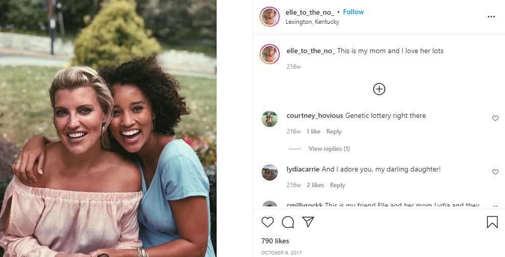 Elle Smith with her mother