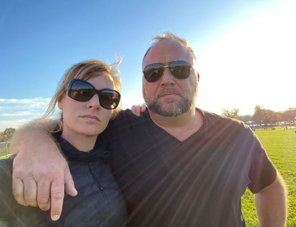 Erika Wulff with her husband Alex Jones