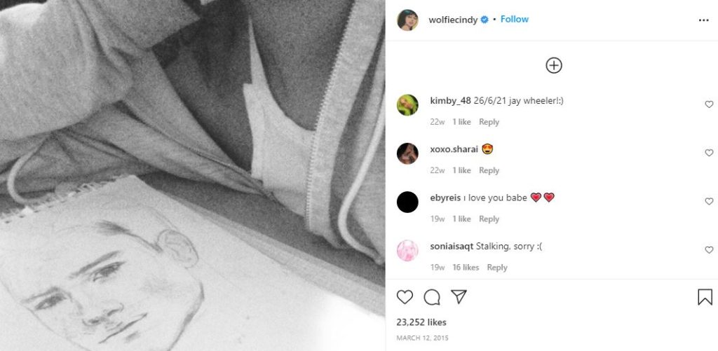 First IG post of Cindy