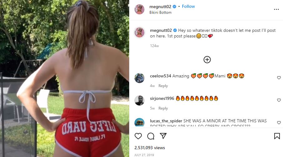 First IG post of Megan Nutt