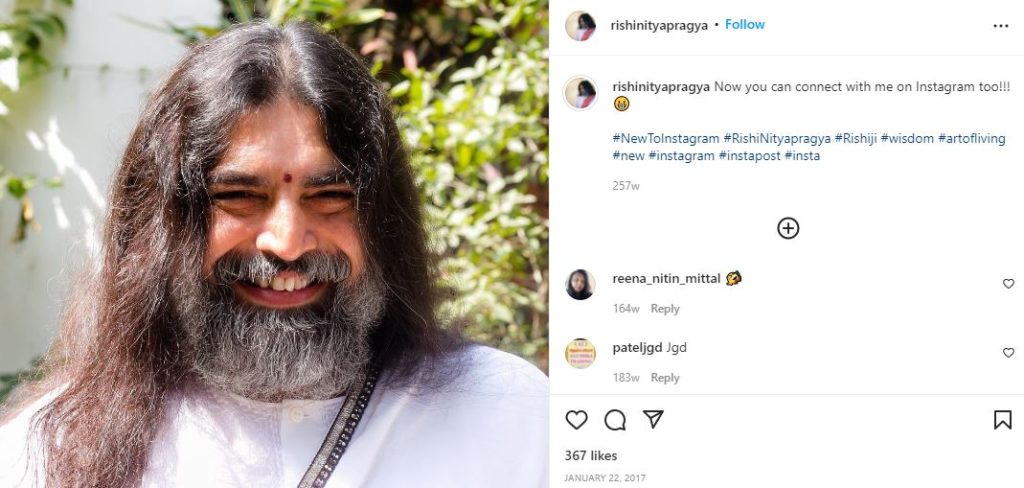 First Instagram post of Rishiji