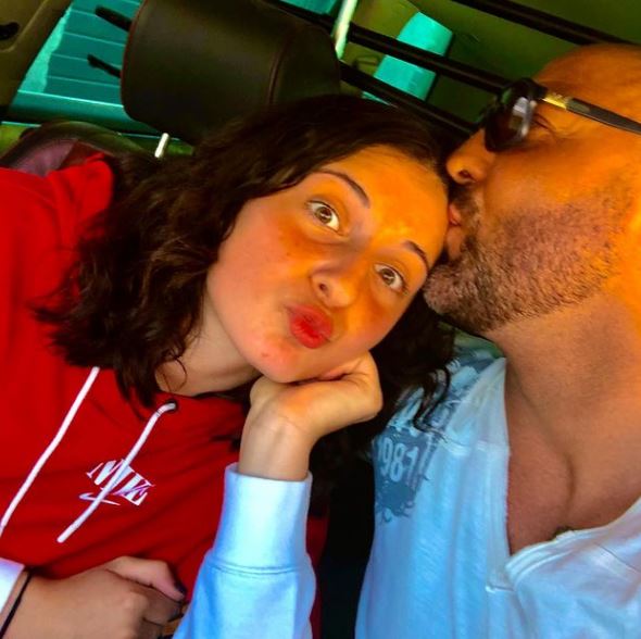 Frederic Sinistra with his daughter