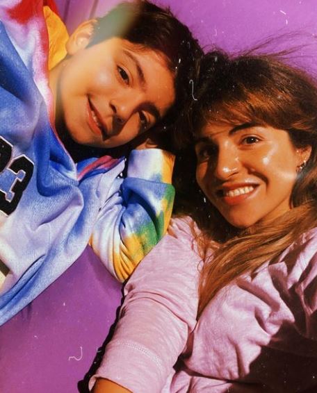 Giannina with her son Benjamin Agüero