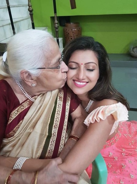Hamsa Nandini with her grandmother