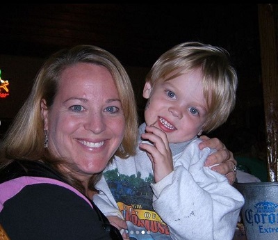 Jack Wright childhood picture with his mother Joy Bloom Wright