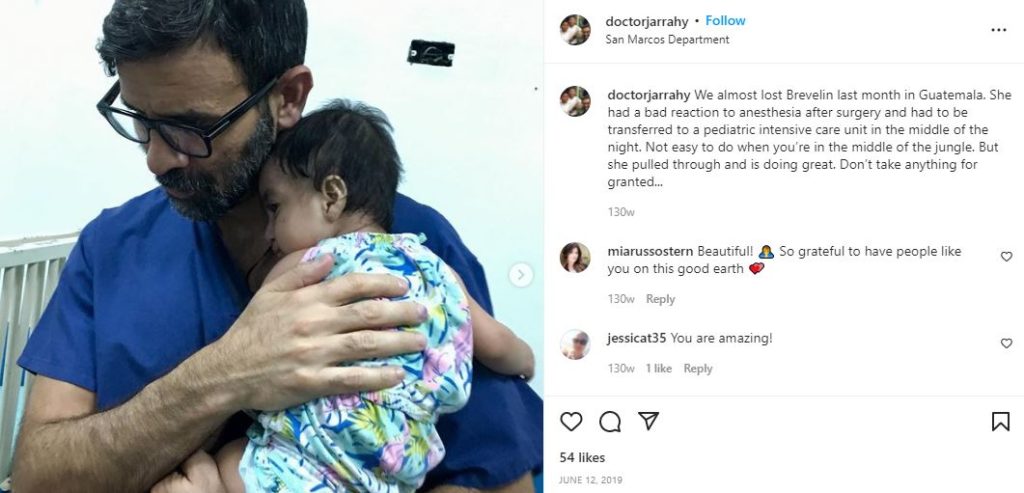 Jarrahy's first IG post