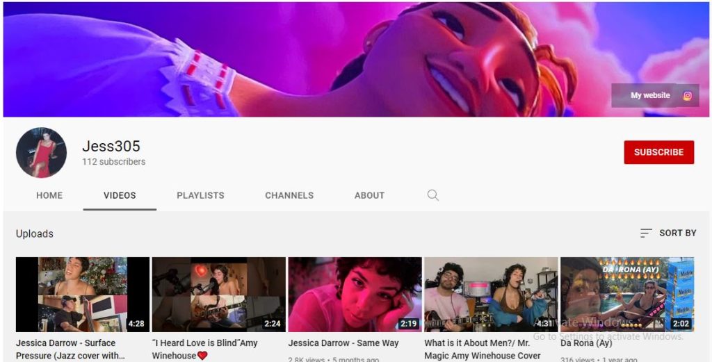 Jessica's Youtube channel
