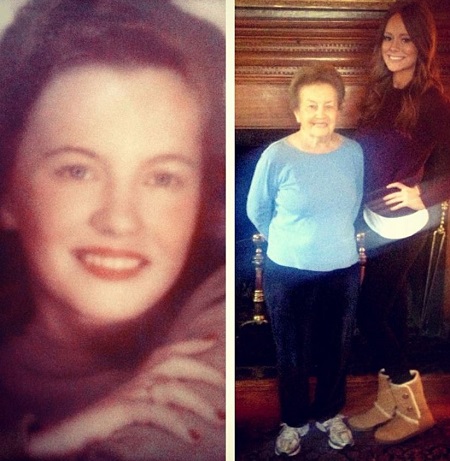 Kathryn Dennis with her grandmother