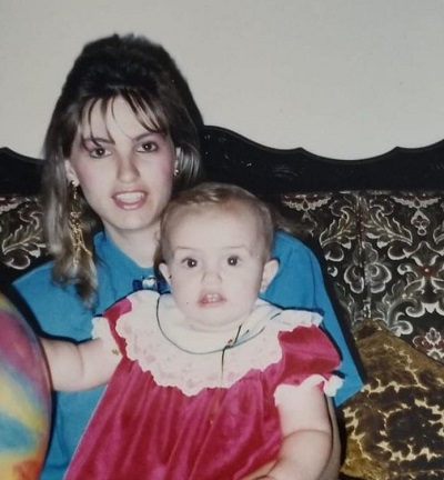 Katie Angel old picture with her mom Paula Andrade