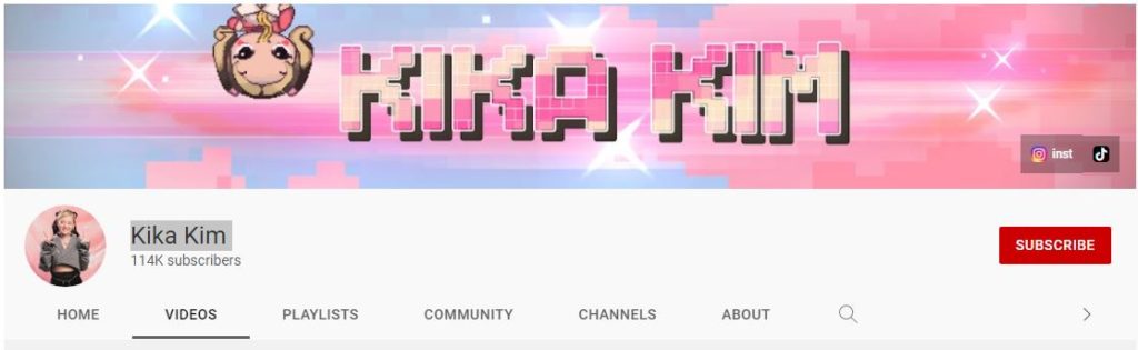 Kristina Kika Kim's Youtube channel