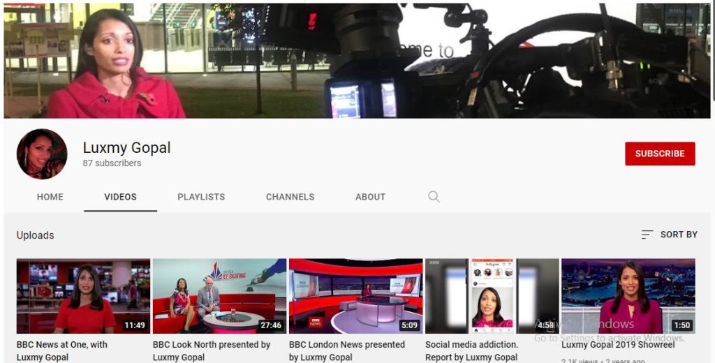 Luxmy Gopal Youtube channel