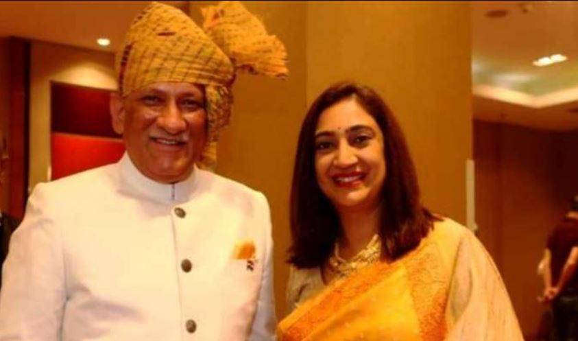 Madhulika Rawat with her husband Bipin Rawat