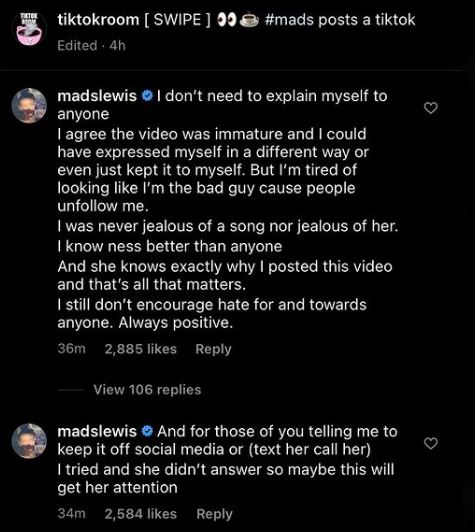 Mads Lewis TikTok Drama