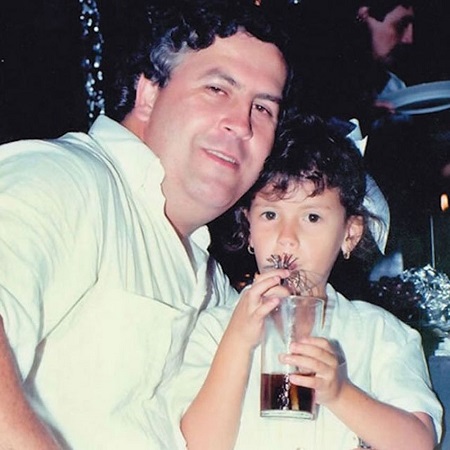 Manuela Escobar with her father Pabalo Escobar