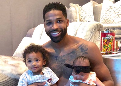 Maralee Nichols's lover Tristan Thompson with his kids Prince Oliver Thompson and true Thompson