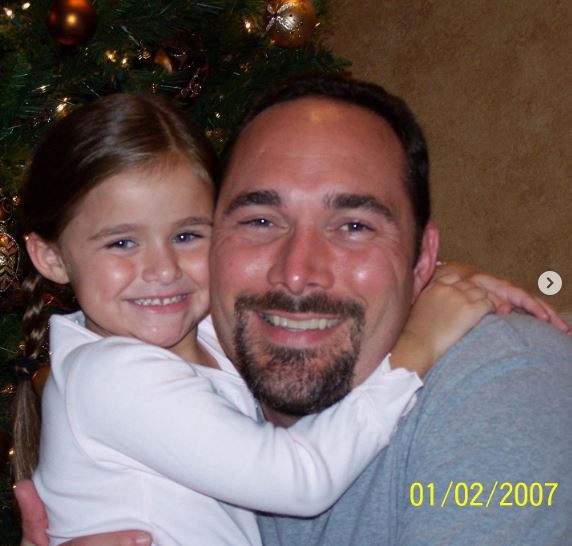 Megan Nutt with her father
